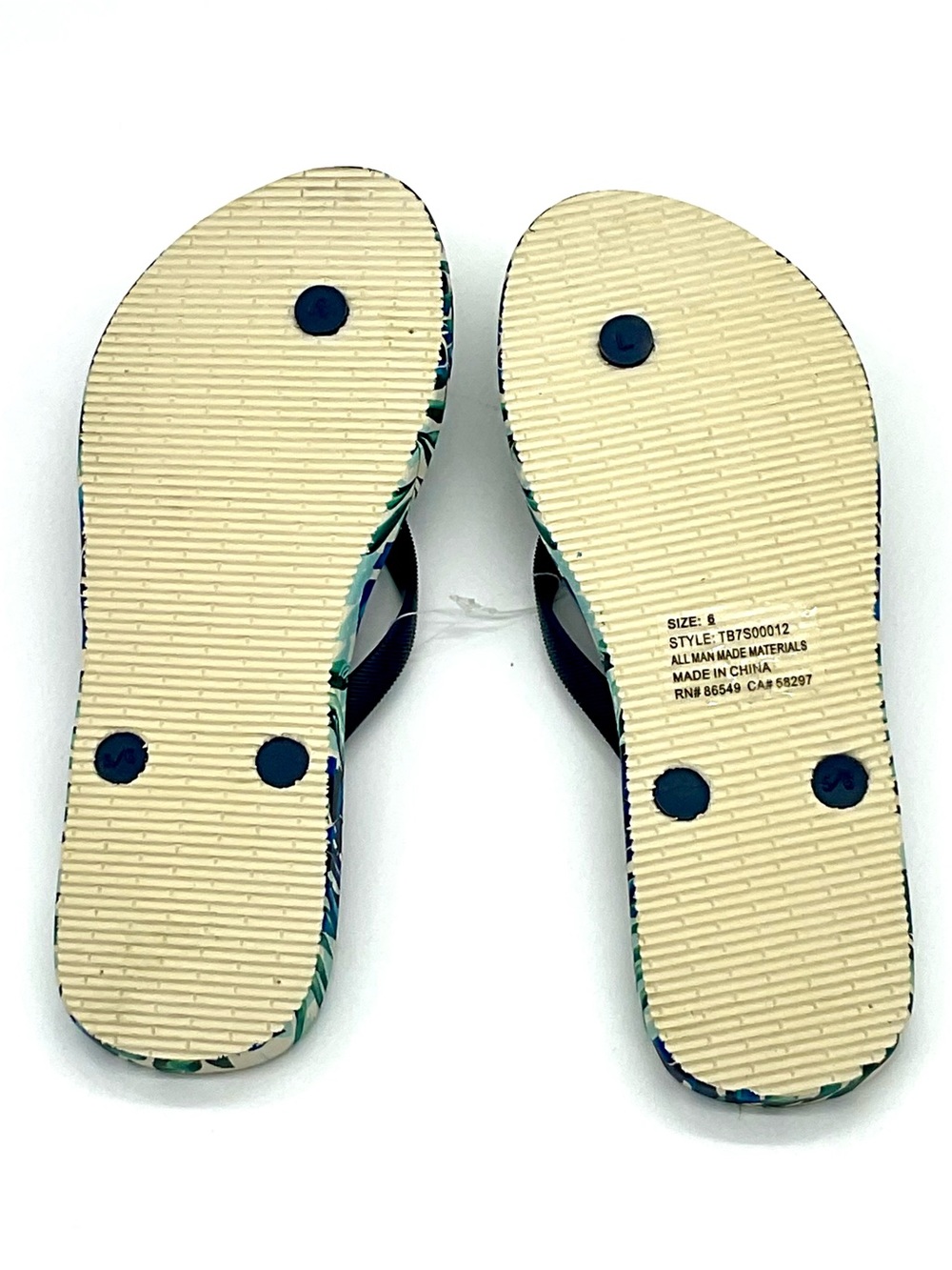NWT Tommy Bahama Tropical Print Thong Flip Flops Sandals 6 - Picture 3 of 6